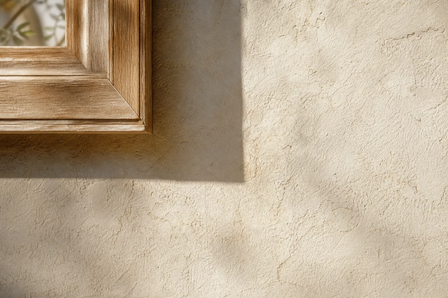 Lime plaster wall with soft mineral texture.